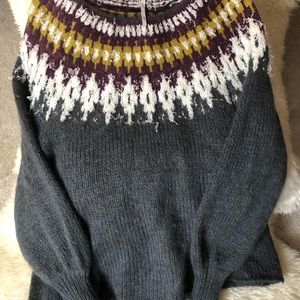 Free People Pattern Neck Sweater